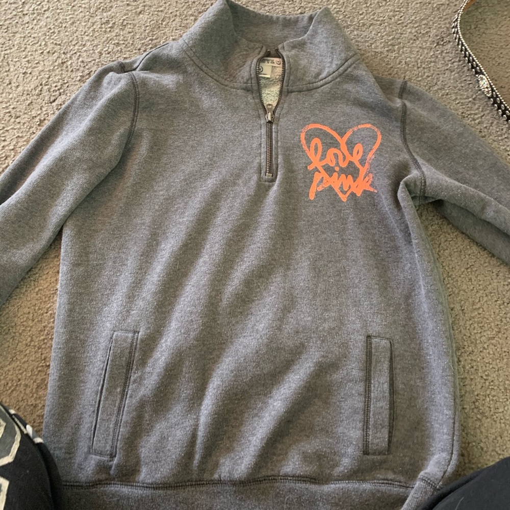Half zip crew neck